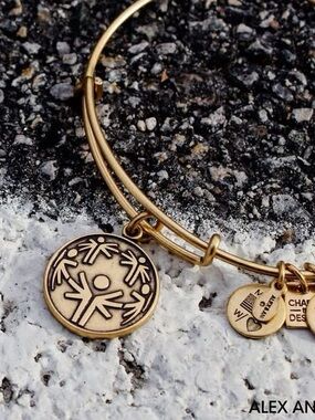 Alex and Ani Special Olympics gold tone bangle bracelet- Retired